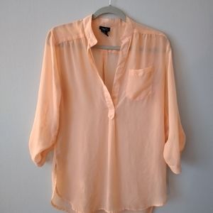 Sheer coral blouse